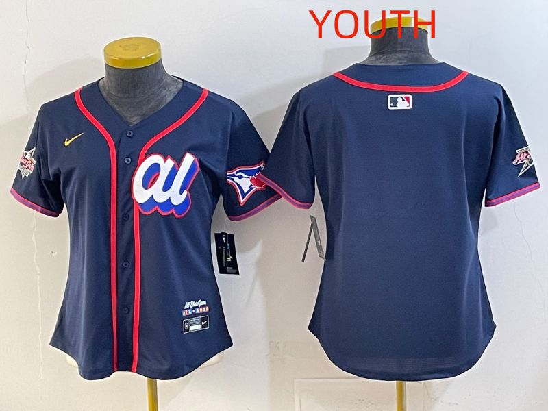 Youth 2025 Toronto Blue Jays Blank Drak Blue All star Nike MLB Jersey style 01